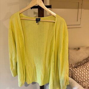Eileen Fisher Citron Yellow Shawl Collar Cardigan Sweater 2XL